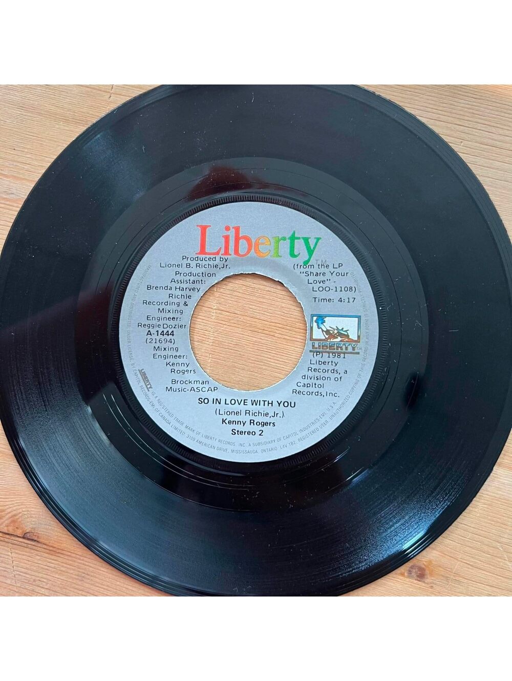 Kenny Rogers - So in Love with You/Through the Years 45rpm VG+ R08